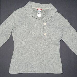 The North Face Womens Gray Button Up Pullover Sweater Size Small